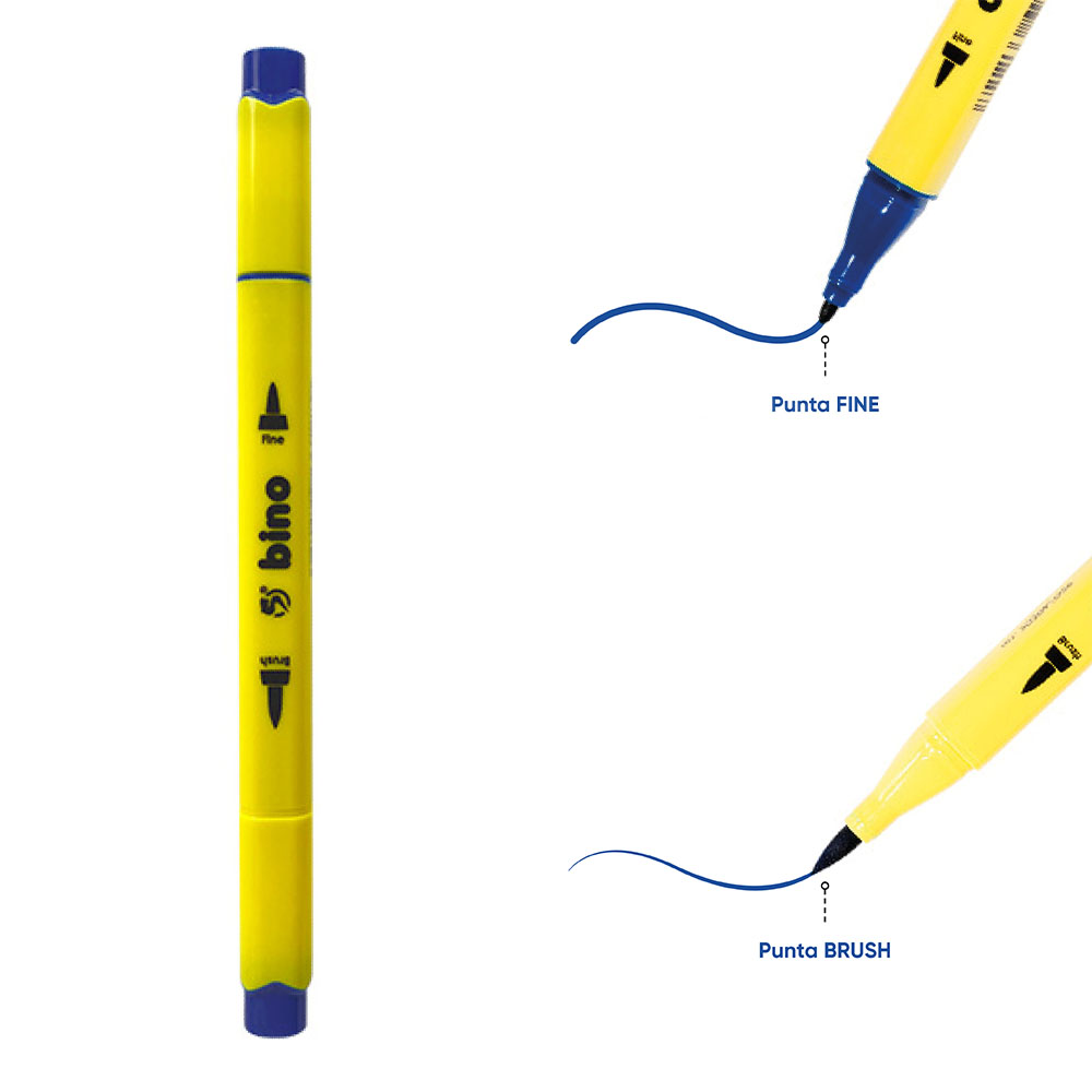 20306 MARCATORE PERMANENTE BINO CON PUNTA BRUSH E SOTTILE DUAL TIP MARKER - immagine 1